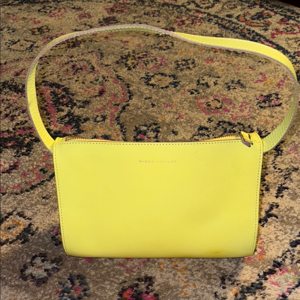 Mango Yellow Leather Shoulder Bag by Mango